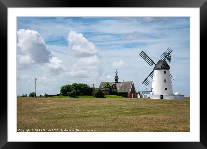 Lytham Windmill & Old Lifeboat House  Framed Mounted Print by Vicky Outen