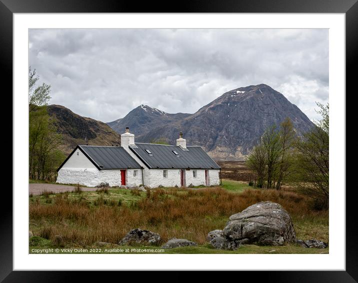 Black Rock Cottage, Glencoe, Scotland  Framed Mounted Print by Vicky Outen