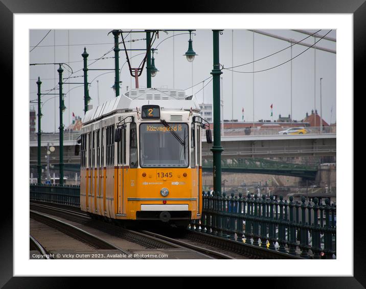 Tram in Budapest, Hungary  Framed Mounted Print by Vicky Outen