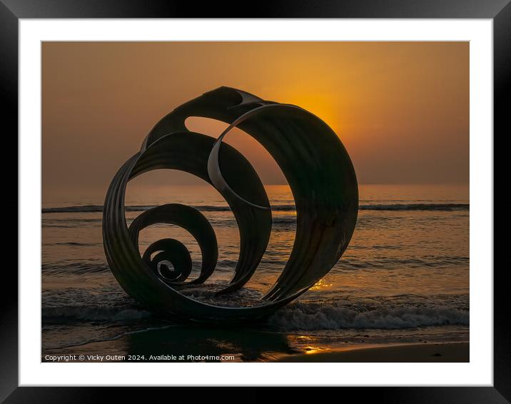 St Mary's Shell, Cleveleys at sunset Framed Mounted Print by Vicky Outen