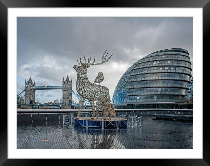 Tower bridge at Christmas Framed Mounted Print by Vicky Outen