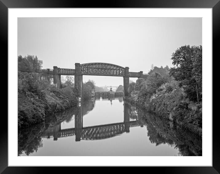 Railway bridge over the Manchester Ship Canal, War Framed Mounted Print by Vicky Outen