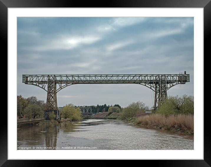 Transporter bridge over the River Mersey Framed Mounted Print by Vicky Outen