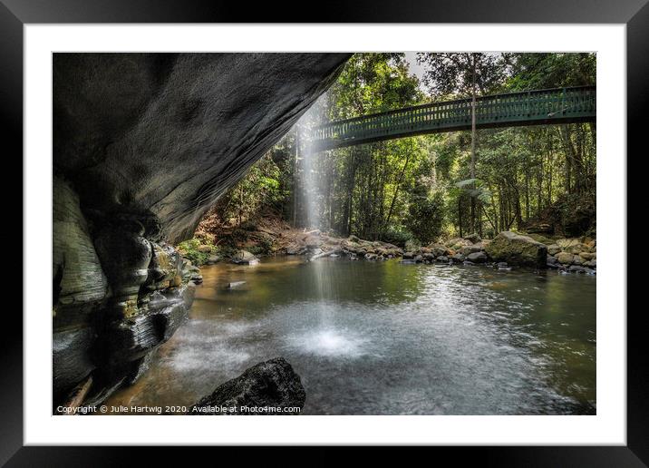 Serenity Falls Framed Mounted Print by Julie Hartwig