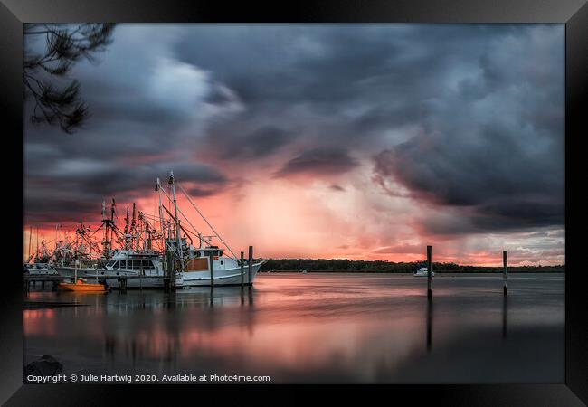 Stormy Sunset Framed Print by Julie Hartwig