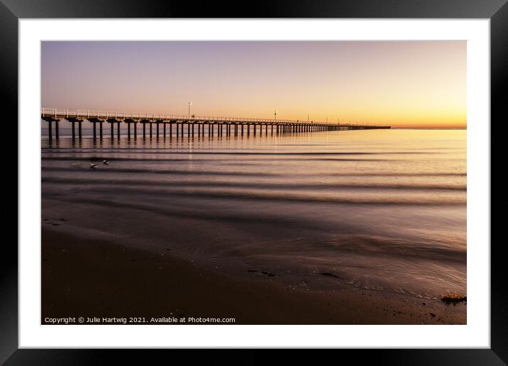 Urangan Pier Sunrise Framed Mounted Print by Julie Hartwig