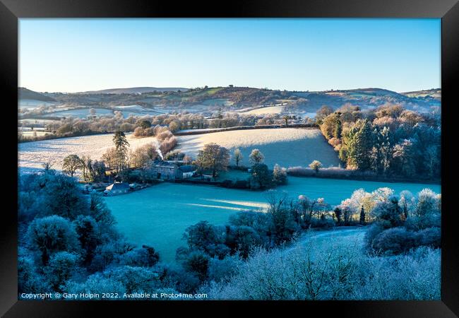 Frosty winter morning in the Teign Valley Framed Print by Gary Holpin