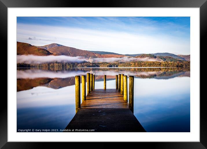Derwent Water reflections Framed Mounted Print by Gary Holpin