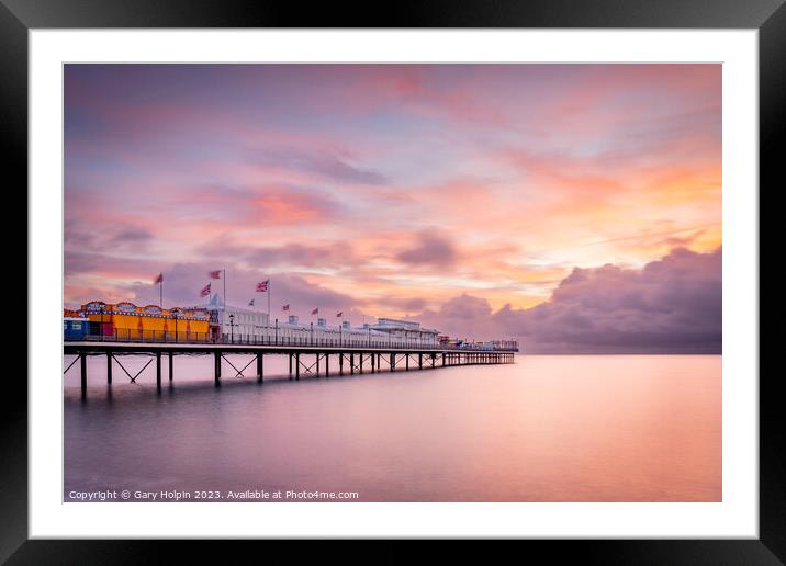 Paignton Pier sunrise Framed Mounted Print by Gary Holpin