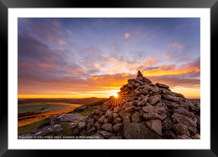 Sunrise at the tor Framed Mounted Print by Gary Holpin