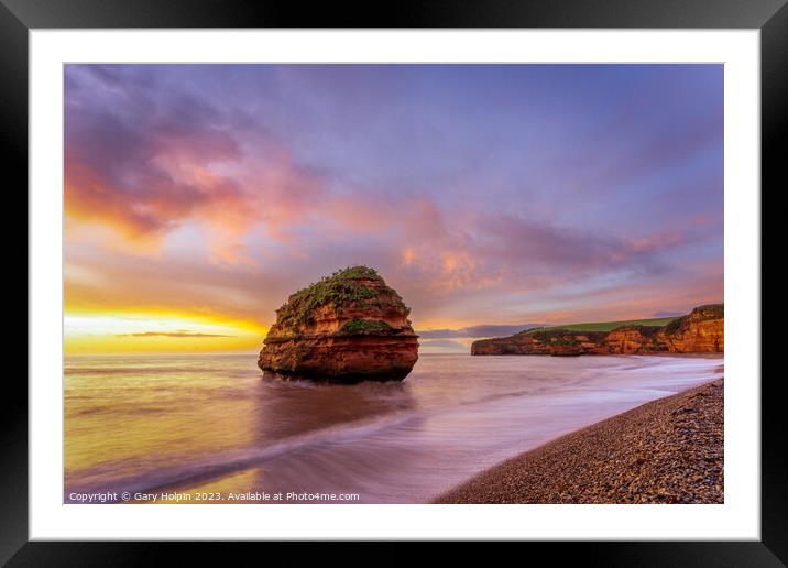 Sunrise over Ladram Bay Framed Mounted Print by Gary Holpin