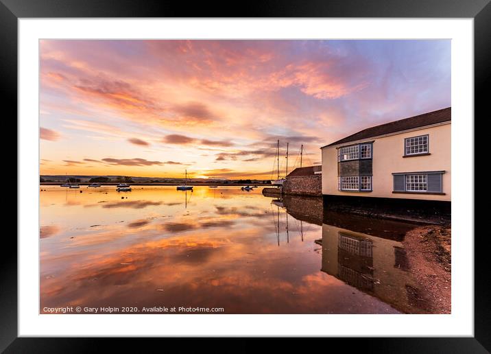 Autumn sunset on the River Exe Framed Mounted Print by Gary Holpin