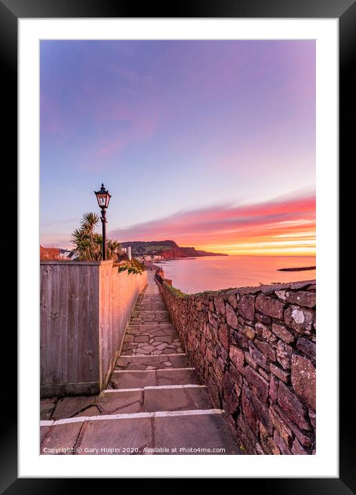 First sunrise of winter over Sidmouth, Devon Framed Mounted Print by Gary Holpin
