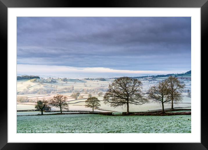 Frosty Devon landscape Framed Mounted Print by Gary Holpin
