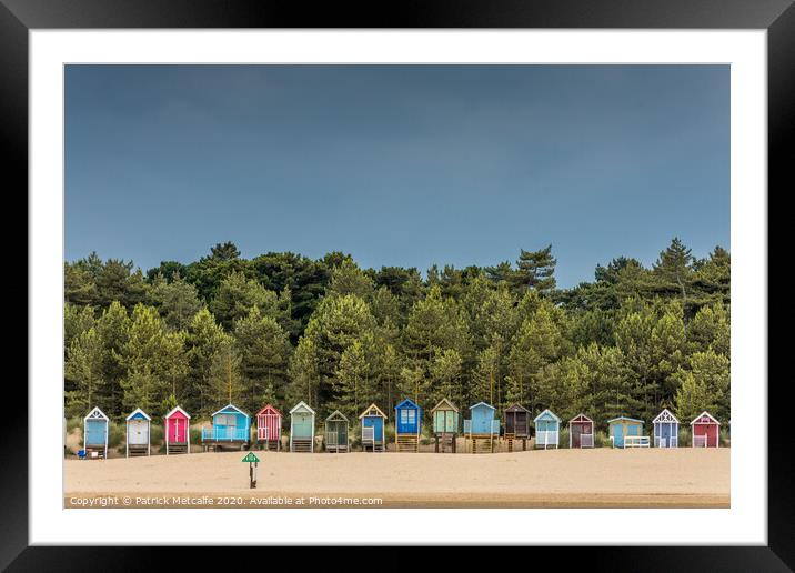 Beach Huts at Wells-next-the-Sea Framed Mounted Print by Patrick Metcalfe