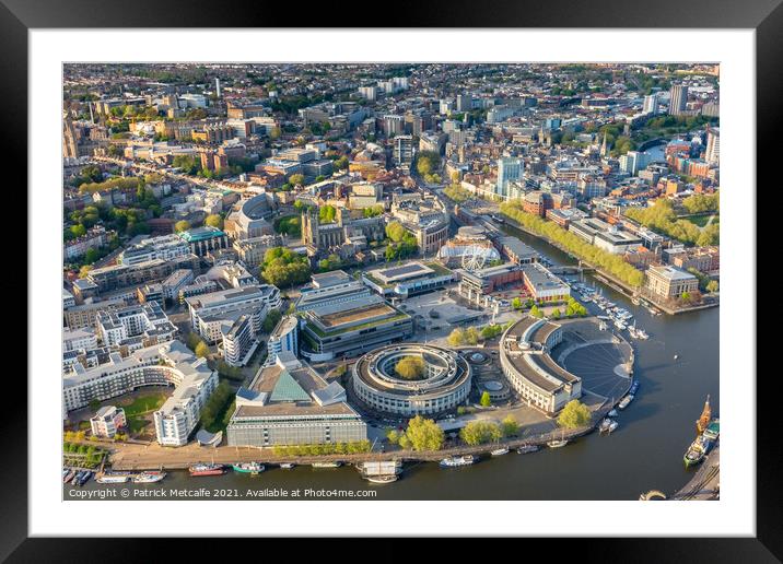 Bristol Harbourside from the Air Framed Mounted Print by Patrick Metcalfe