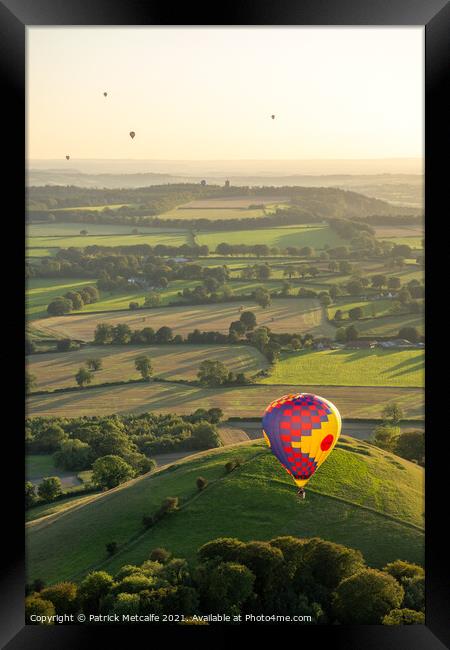 Hot Air Balloons over the English Countryside Framed Print by Patrick Metcalfe