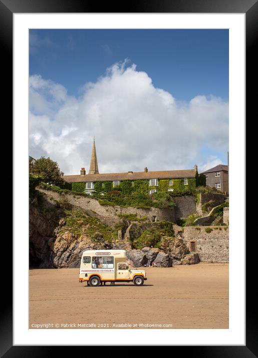 Ice Cream Van on Tenby Beach Framed Mounted Print by Patrick Metcalfe