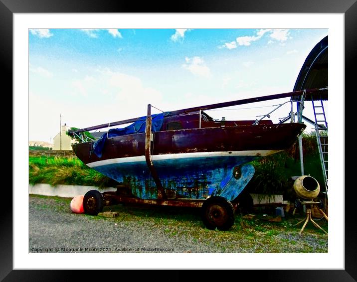 Old Sailing Boat Framed Mounted Print by Stephanie Moore