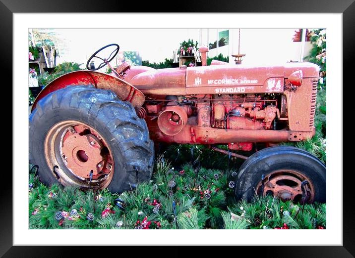 Old Tractor Framed Mounted Print by Stephanie Moore