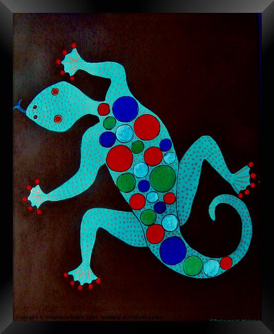 Colourful Lizard Framed Print by Stephanie Moore