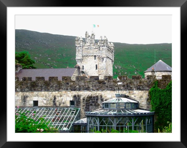 Glenveagh Castle and greenhouses Framed Mounted Print by Stephanie Moore