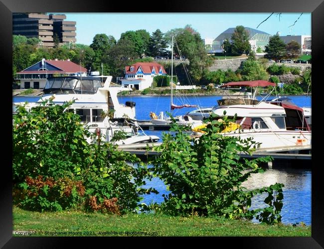 Boats in the Ottawa River Framed Print by Stephanie Moore