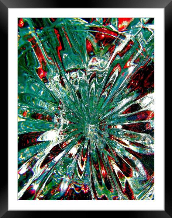 Abstract in green and red Framed Mounted Print by Stephanie Moore