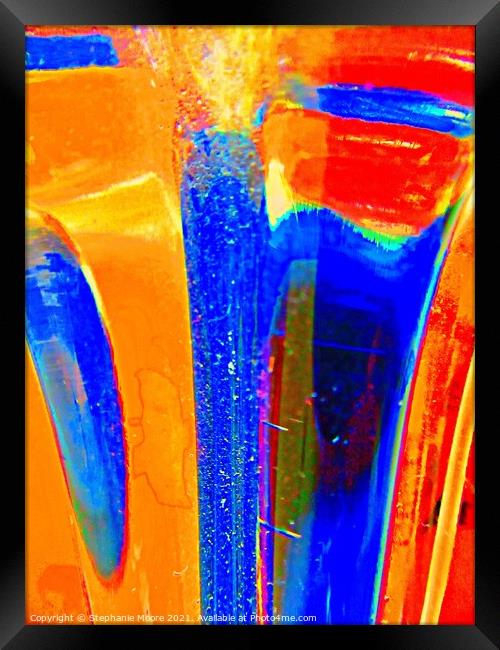 Abstract in Orange and blue Framed Print by Stephanie Moore