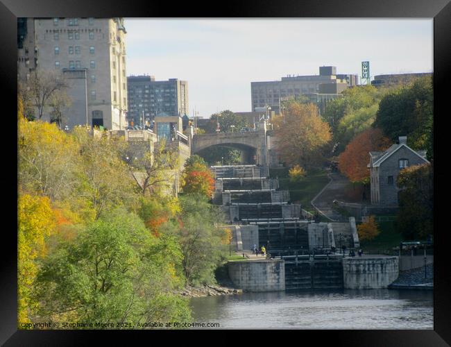 A wider view if the locks at the end of the Rideau Canal Framed Print by Stephanie Moore
