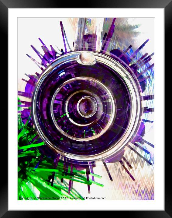 Abstract in purple and green Framed Mounted Print by Stephanie Moore