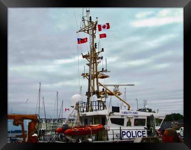 RCMP Police boat Framed Print by Stephanie Moore