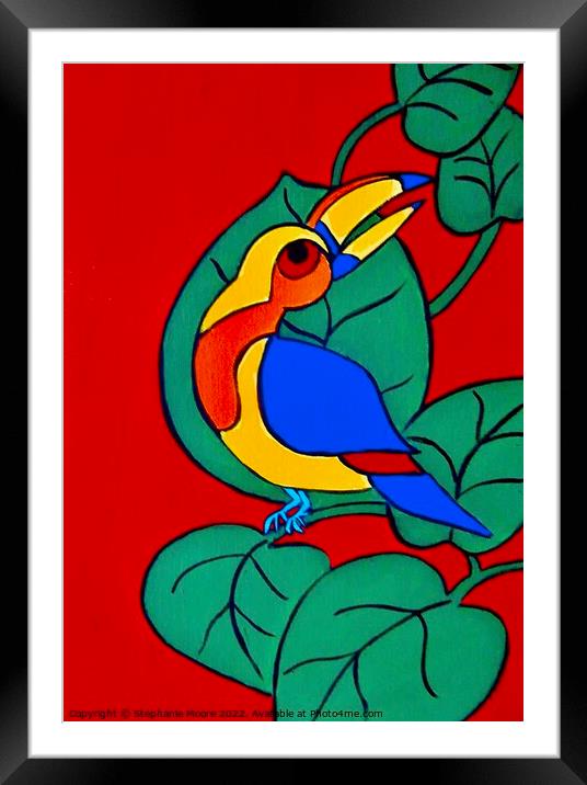 Tropical Bird Framed Mounted Print by Stephanie Moore