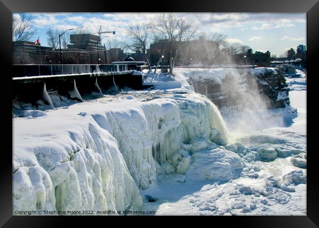 Outdoor Frozen Rideau Falls Framed Print by Stephanie Moore
