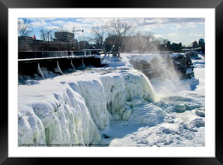 Outdoor Frozen Rideau Falls Framed Mounted Print by Stephanie Moore