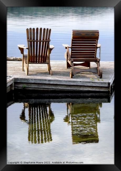 Deck Chair reflections Framed Print by Stephanie Moore