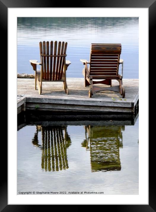 Deck Chair reflections Framed Mounted Print by Stephanie Moore