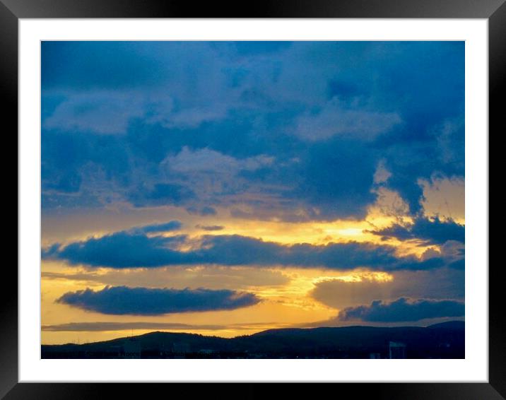 Sunset and Thunder clouds Framed Mounted Print by Stephanie Moore