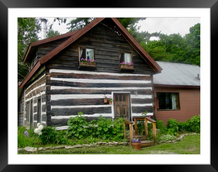 Log Cabin Framed Mounted Print by Stephanie Moore