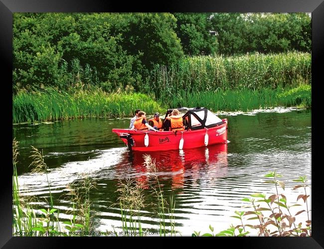 Red sightseeing boat Framed Print by Stephanie Moore