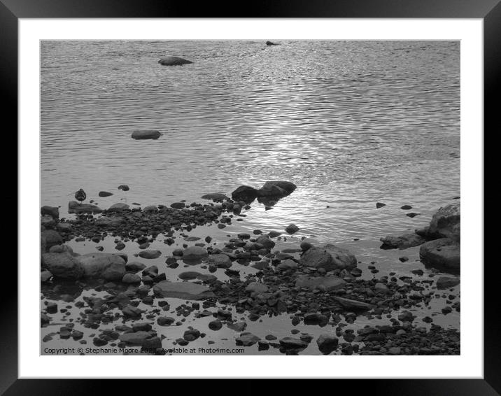 Rideau River rocks Framed Mounted Print by Stephanie Moore