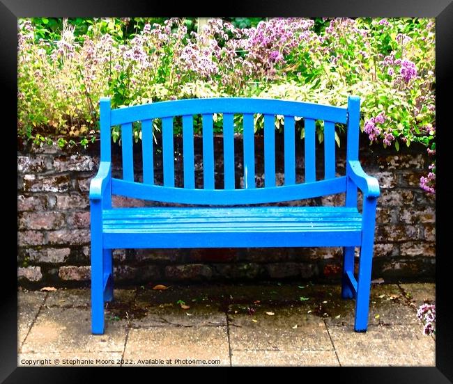 Blue bench  Framed Print by Stephanie Moore