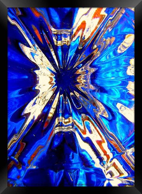 Abstract 345 - Blue explosion Framed Print by Stephanie Moore