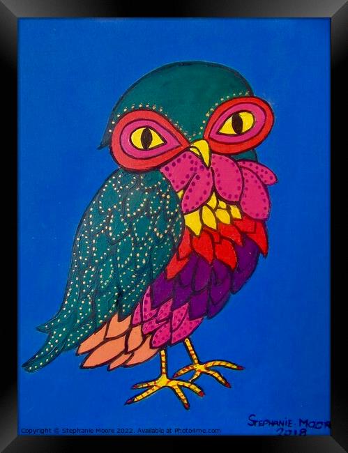 Colourful little owl Framed Print by Stephanie Moore