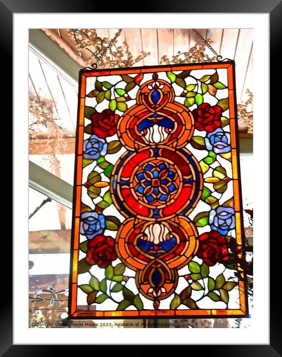Stained glass panel Framed Mounted Print by Stephanie Moore