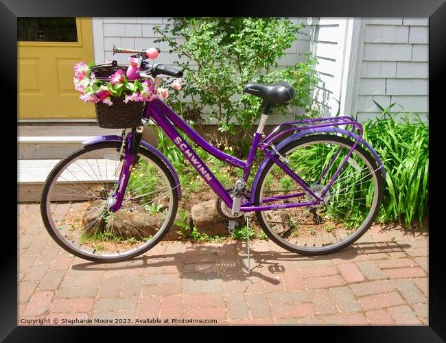 Purple Bicycle Framed Print by Stephanie Moore