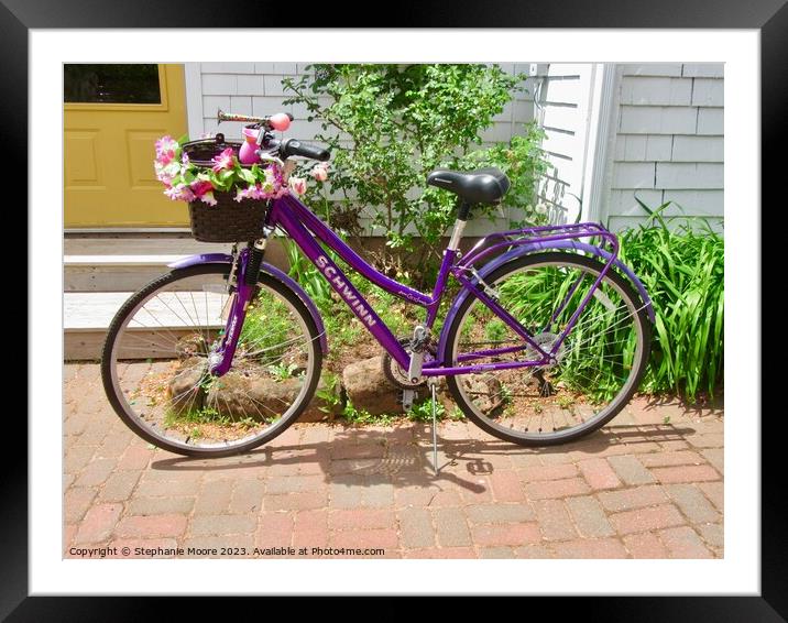 Purple Bicycle Framed Mounted Print by Stephanie Moore