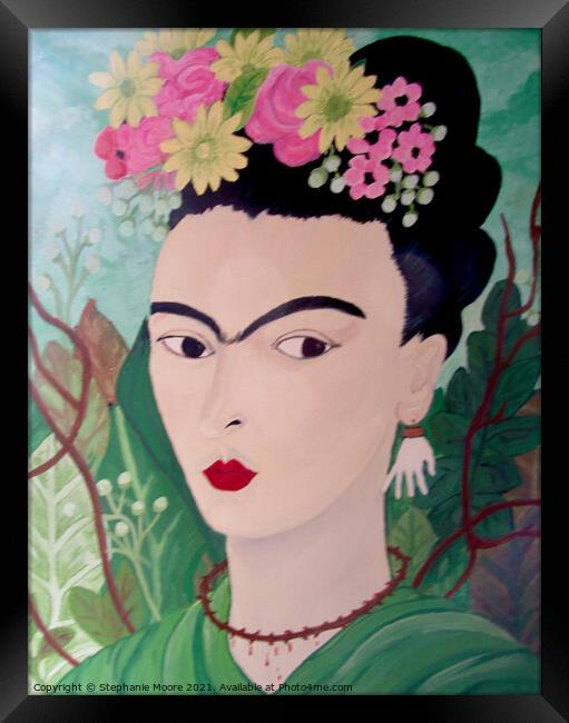 Frida with Flowers Framed Print by Stephanie Moore