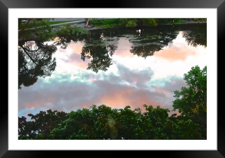 Clouds in the river Framed Mounted Print by Stephanie Moore