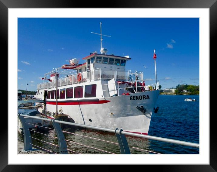 Kenora Tour Boat Framed Mounted Print by Stephanie Moore